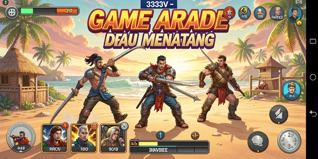 Tangkapan layar menunjukkan aksi permainan Arcade yang penuh warna.