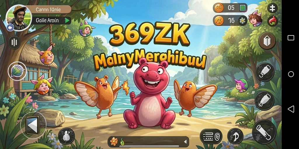 Tampilan gameplay 369ZK yang menarik dan ceria.