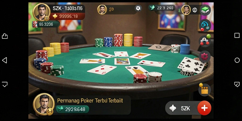 Tampilan gameplay Poker yang seru di 5ZK.