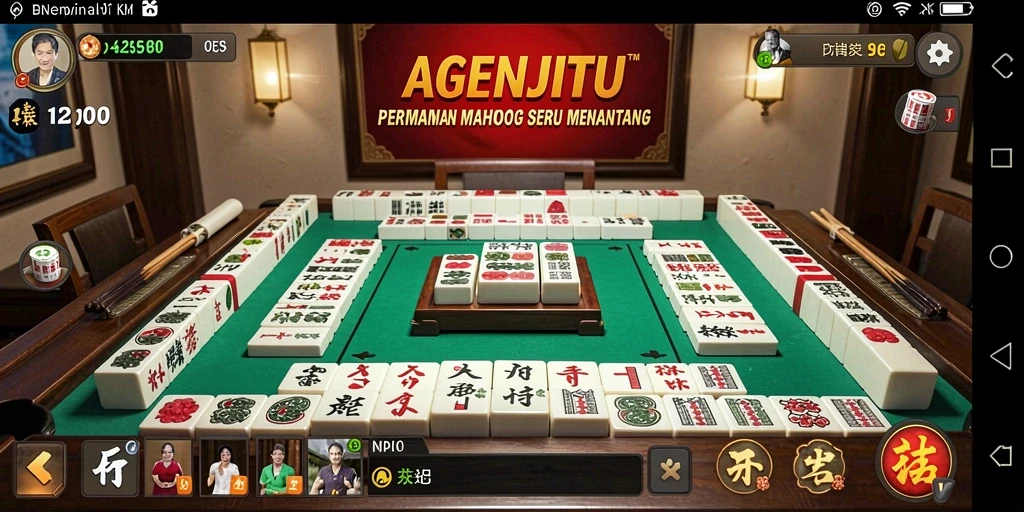 Screenshot gameplay AGENJITU menampilkan keseruan bermain Mahjong.