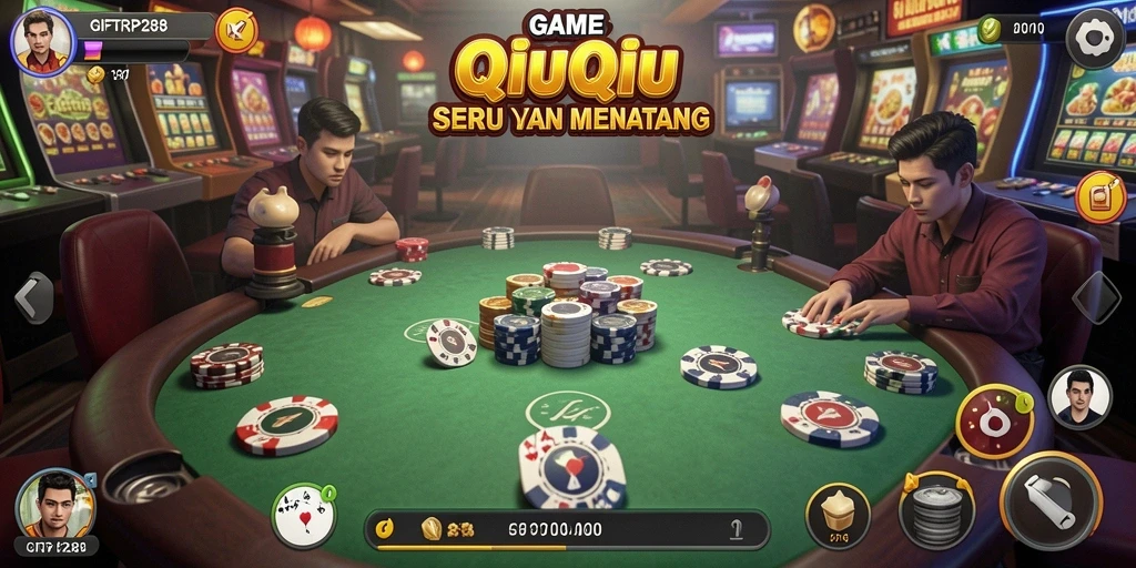 Screenshot gameplay QiuQiu dari GIFTRP288 yang mendebarkan.