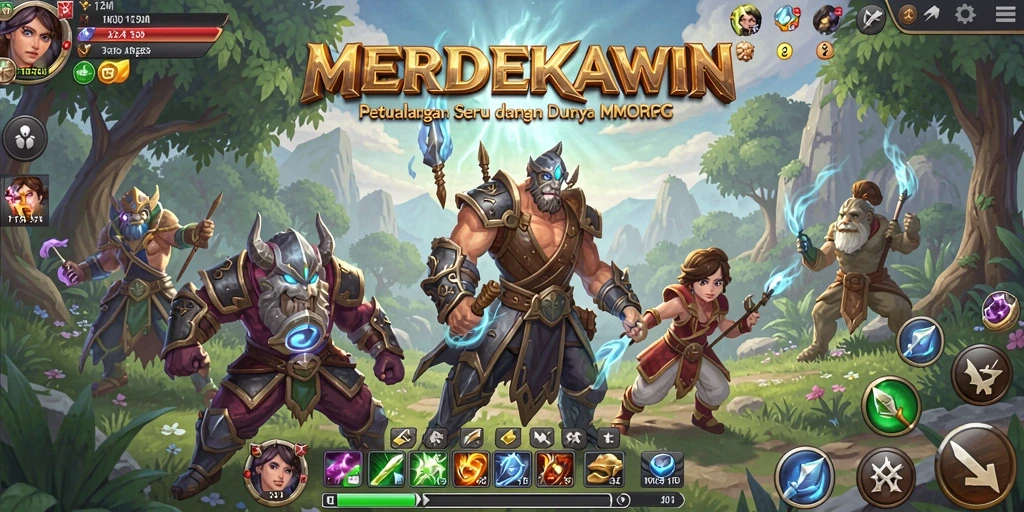 Screenshot permainan MERDEKAWIN yang menampilkan aksi seru dalam dunia MMORPG.