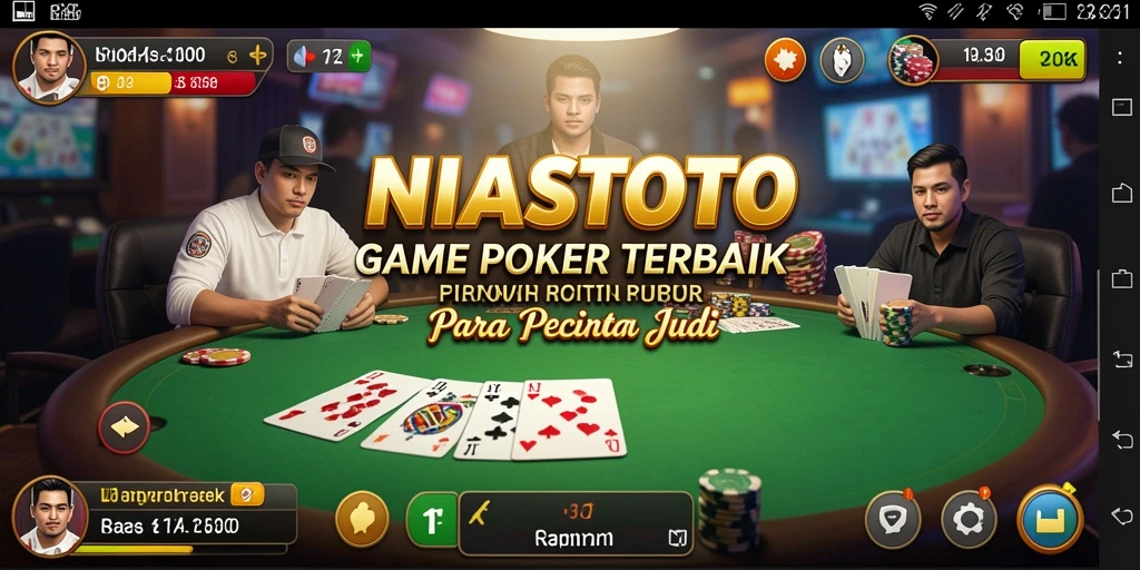 Tampilan permainan Poker yang seru dan interaktif di NIASTOTO.