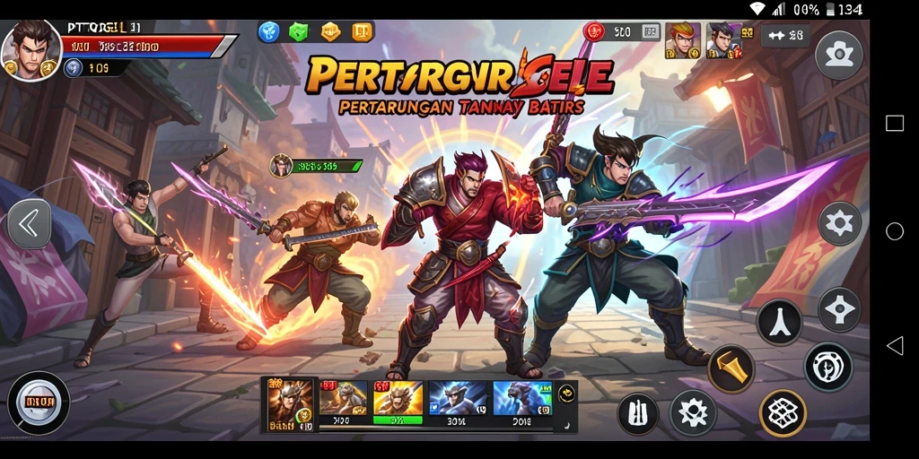 Screenshot utama menampilkan aksi pertarungan seru di PTTOGEL.