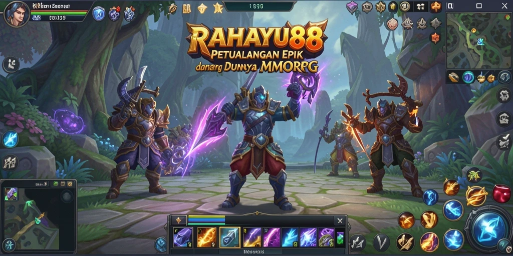 Screenshot utama menampilkan aksi perang dalam gameplay MMORPG.