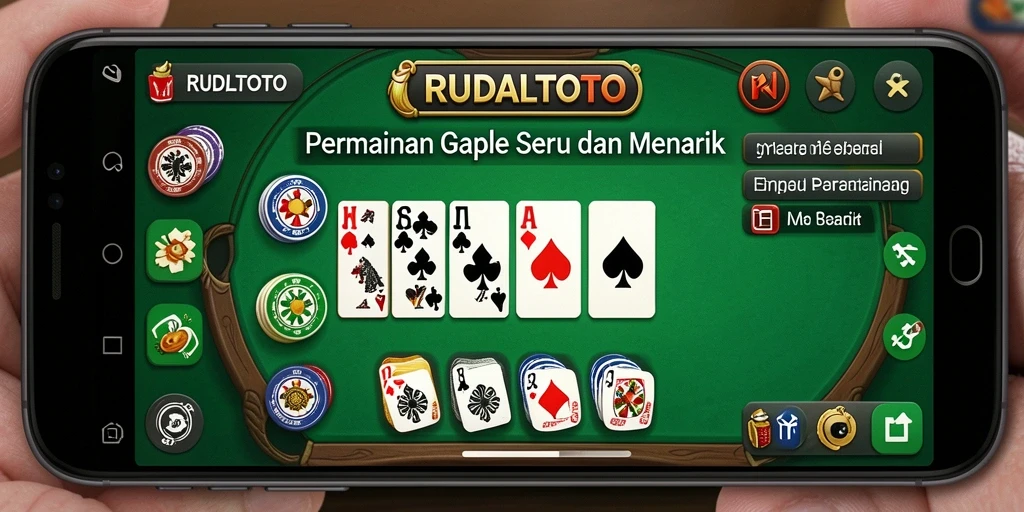 Tampilan gameplay Gaple yang kompetitif di RUDALTOTO.