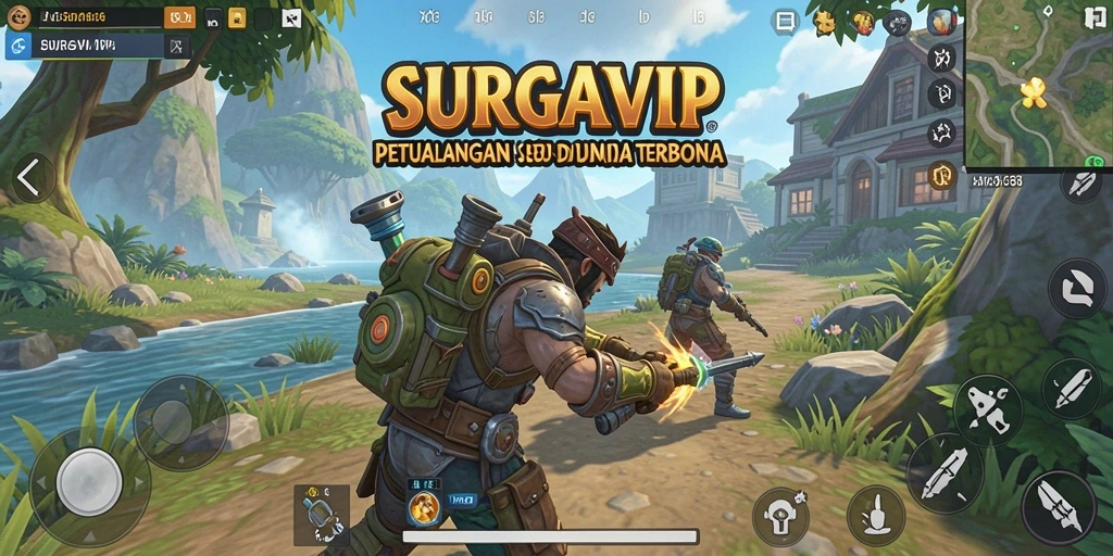 Gameplay SURGAVIP menampilkan petualangan seru di dunia terbuka.