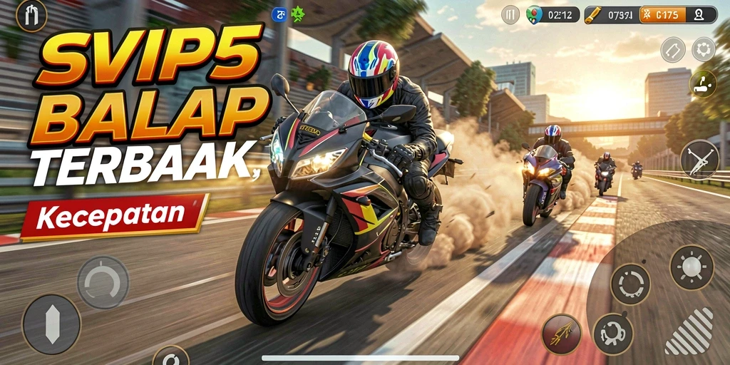 Tampilan menarik dari gameplay balap motor di SVIP5.