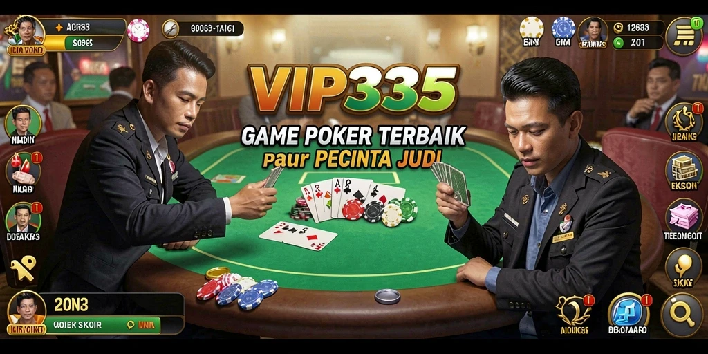 Tampilan gameplay Poker yang seru di VIP333.